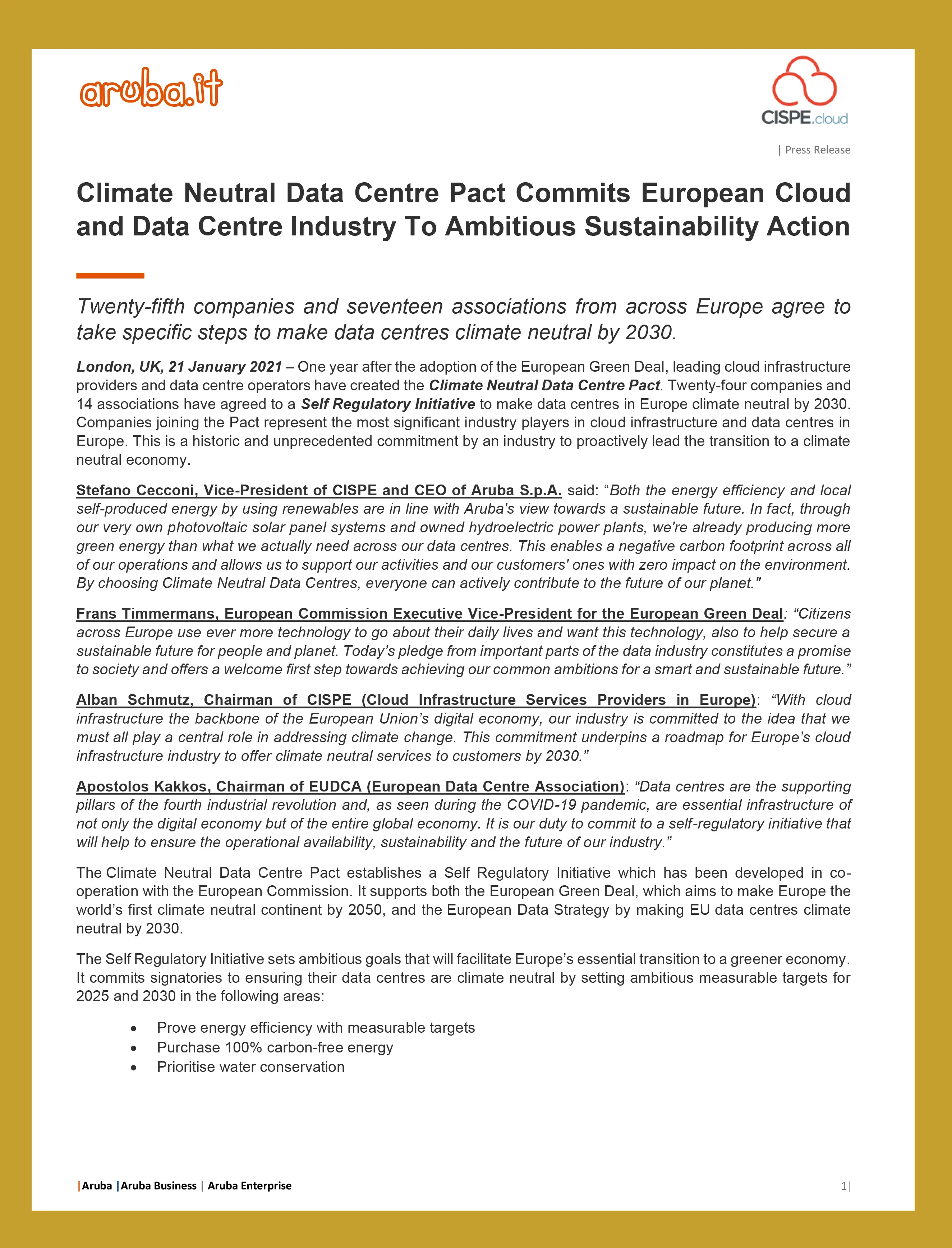 arubacloud Agreement