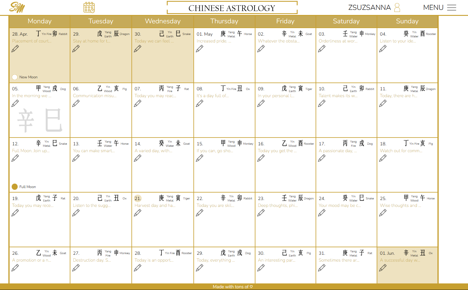  Time your success with the Golden Calendar!